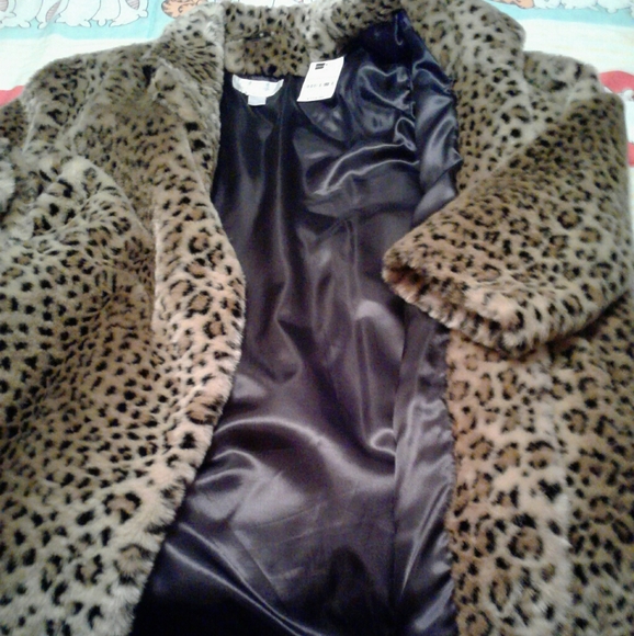NWT,Vintage 90s,Beautiful, Super SOFT,Leopard Print,Faux Fur,Midi Coat🐆🐆🐆🤎🖤 - Picture 9 of 17